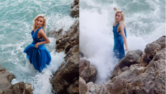 Fotoğraf çekimi sırasında dalgalara kapılan model kayalıklara çarparak yaralandı